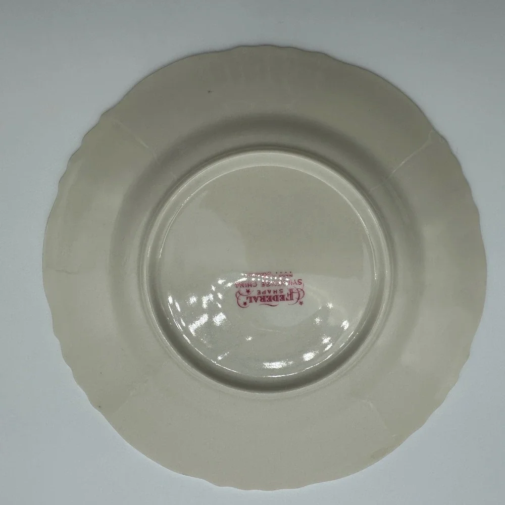 4 Syracuse China Suzanne Federal Shape Bread Plates Floral Gold 6.25